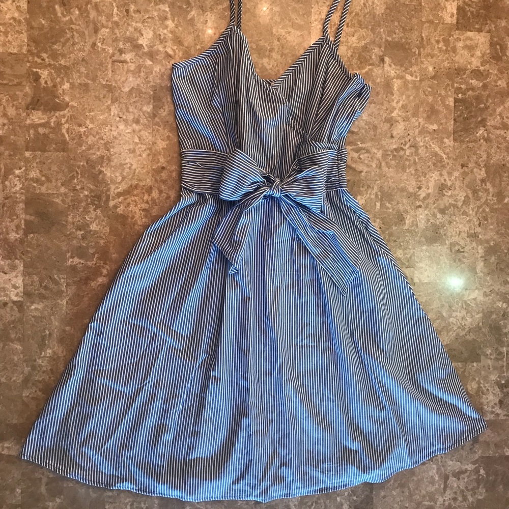 Sweet Stripes, Blue and white Dress with Bow